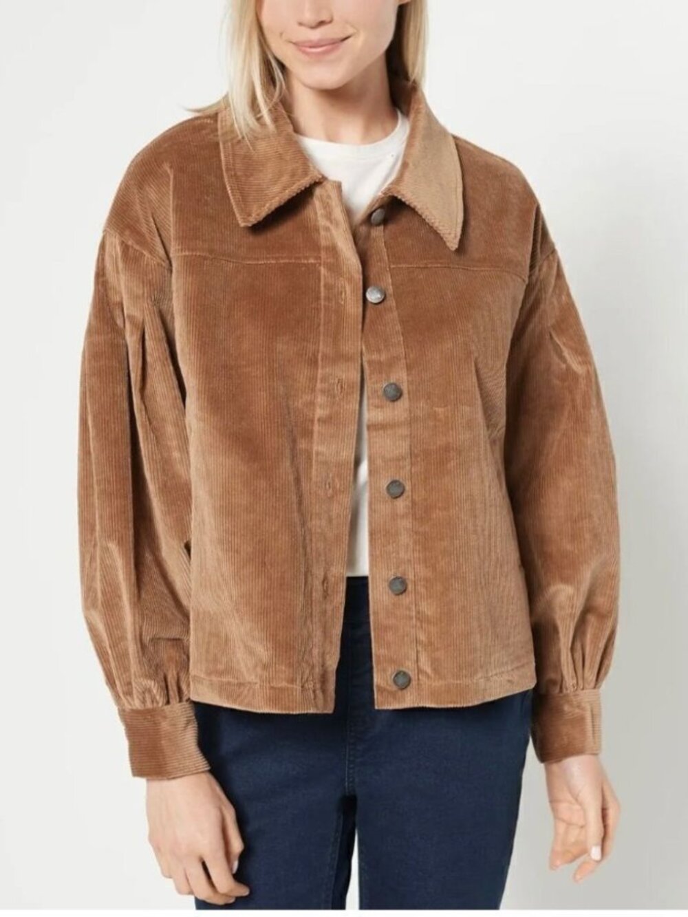 Attitudes by Renee Corduroy Jacket with Full Sleeve